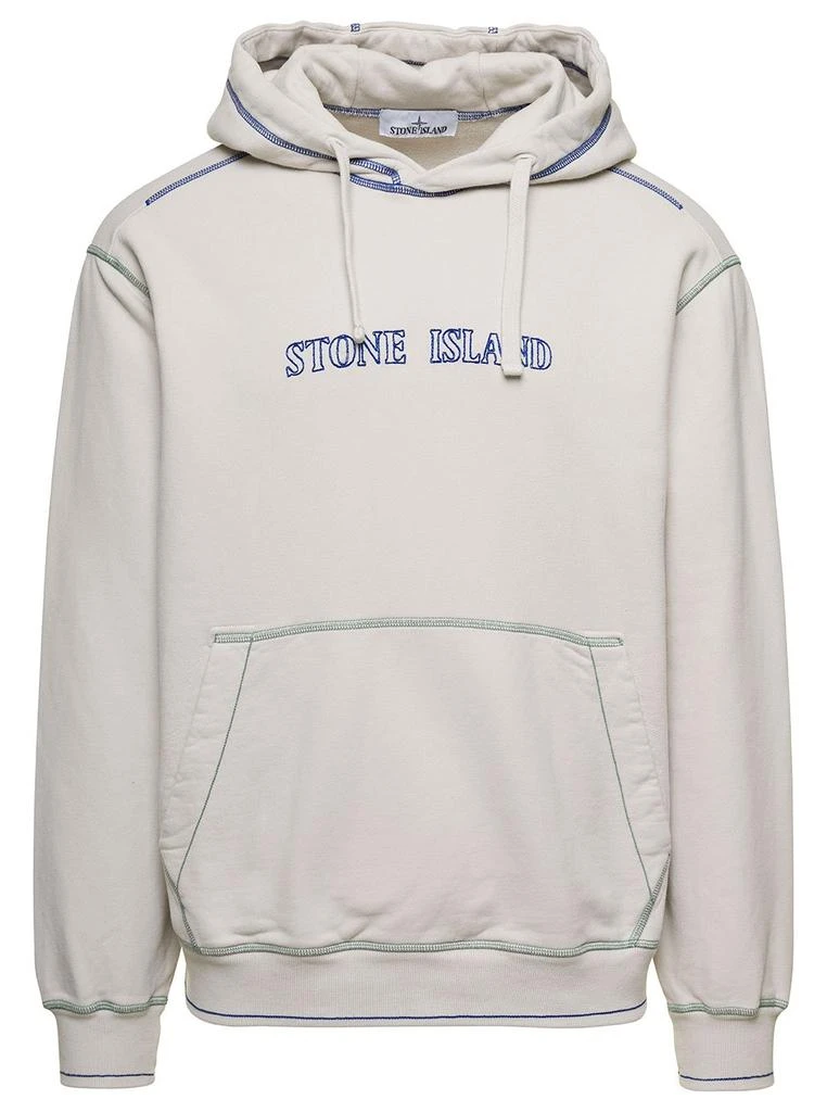 商品Stone Island|Stone Island Logo Embroidered Hoodie,价格¥1427,第1张图片