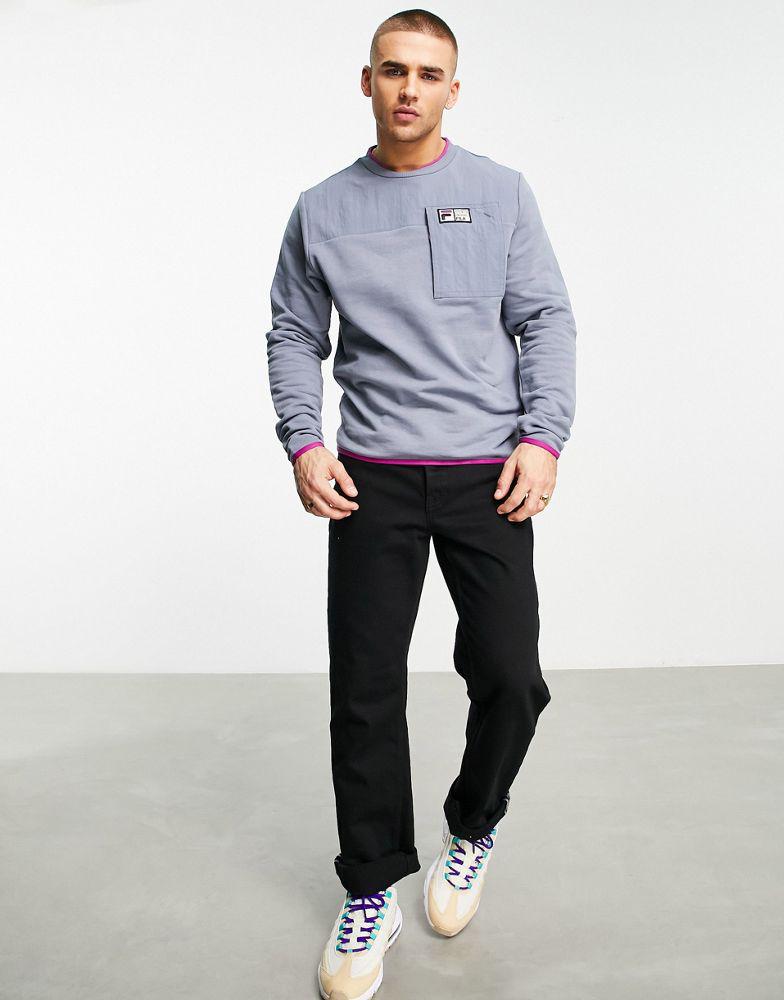 Fila colourblock sweatshirt with logo in blue商品第4张图片规格展示