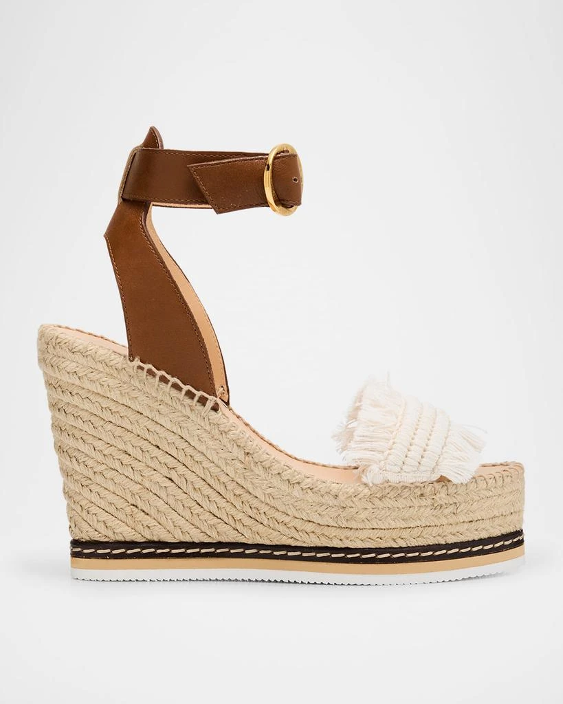 商品Odissi|Lily Fringe Leather Wedge Espadrilles,价格¥2692,第1张图片