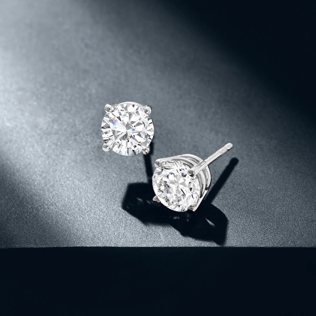 商品Ross-Simons|Ross-Simons Diamond Stud Earrings in Platinum,价格¥13899,第3张图片详细描述