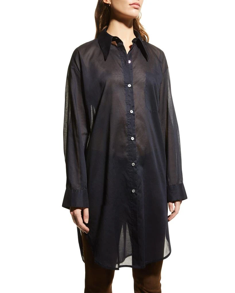 商品Vince|Long-Sleeve Short Mesh Shirtdress,价格¥697,第3张图片详细描述