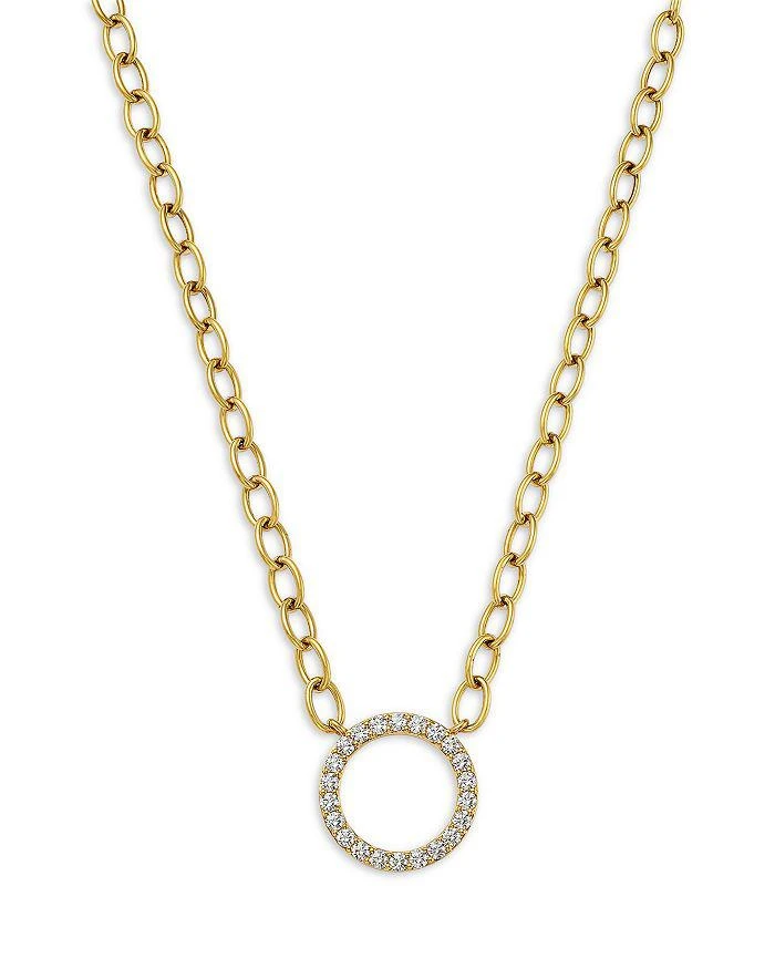 商品Bloomingdale's Fine Collection|Diamond Circle Pendant Necklace in 14K Yellow Gold, 1.0 tcw,价格¥71422,第1张图片详细描述