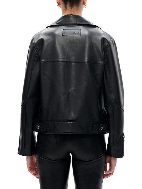 商品Shoreditch Ski Club|Marley Leather Biker Jacket,价格¥7138,第6张图片详细描述