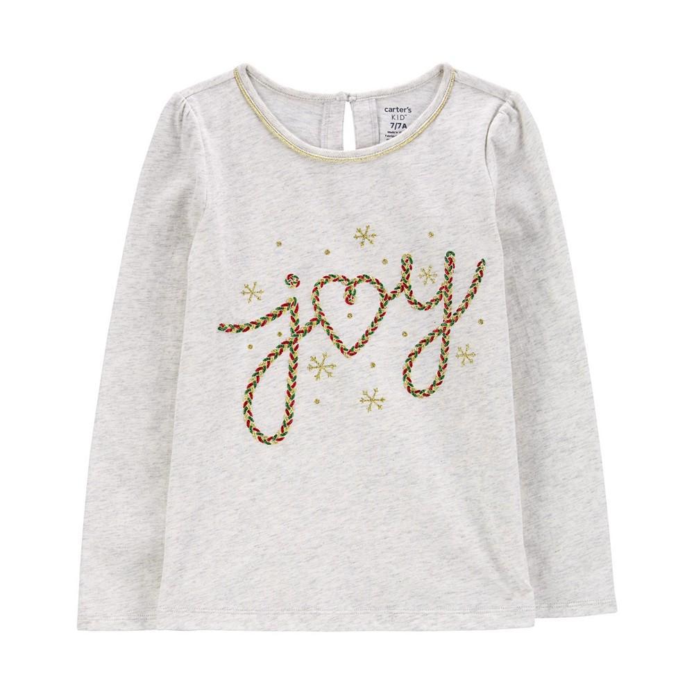 商品Carter's|Big Girls Christmas Joy Jersey T-shirt,价格¥77,第1张图片