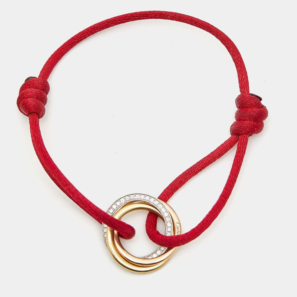 商品[二手商品] Cartier|Cartier Trinity Diamond 18k Three Tone Gold Cord Bracelet,价格¥13349,第1张图片