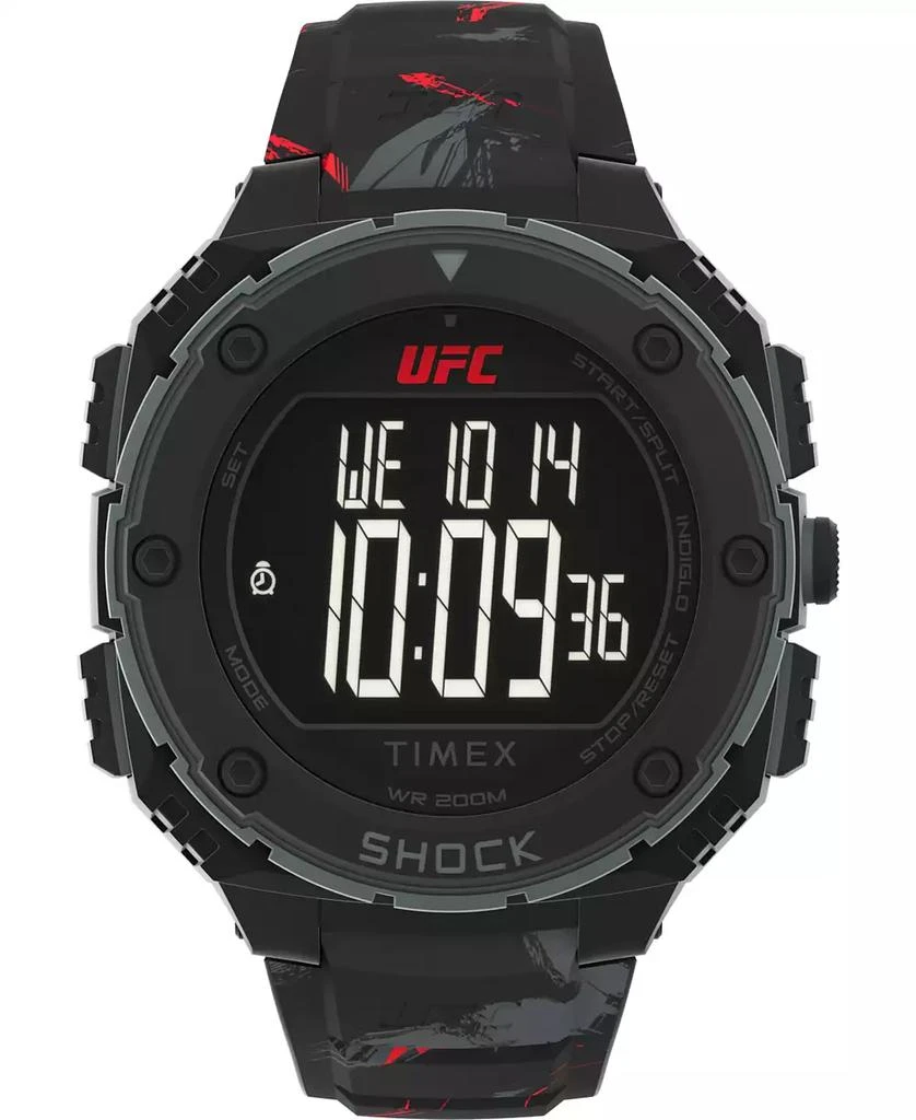 商品Timex|UFC Men's Shockxl Digital Black Polyurethane Watch, 50mm,价格¥898,第1张图片