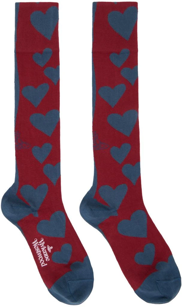 商品Vivienne Westwood|Blue & Red Hearts Doll Socks,价格¥774,第1张图片