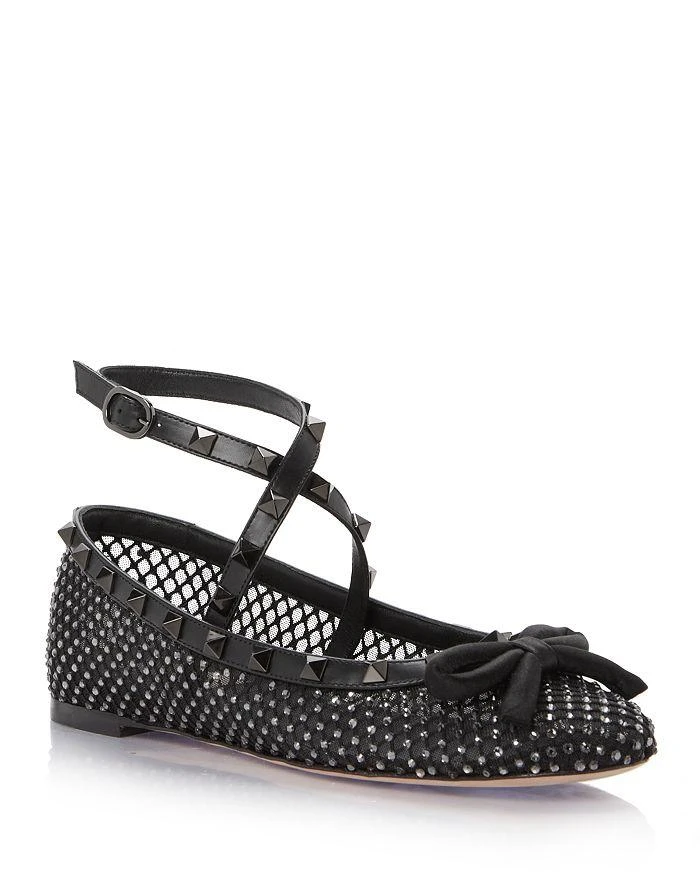 商品Valentino|Women's Embellished Ankle Strap Ballet Flats,价格¥9905,第1张图片详细描述