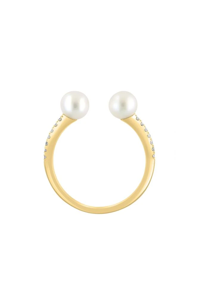 商品Effy|14K Yellow Gold Freshwater Pearl & Diamond Ring,价格¥2830,第2张图片详细描述