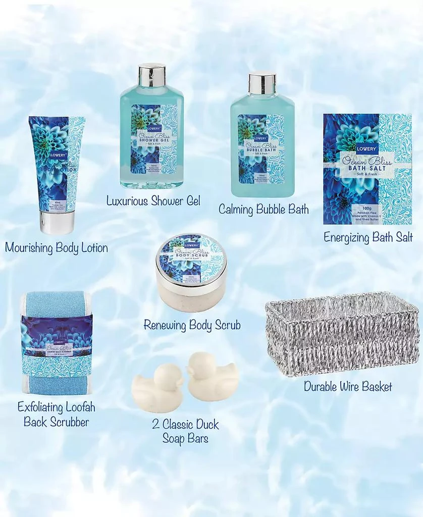 商品Lovery|Home Spa Ocean Bliss Body Care Gift Set, 9 Piece,价格¥313,第2张图片详细描述