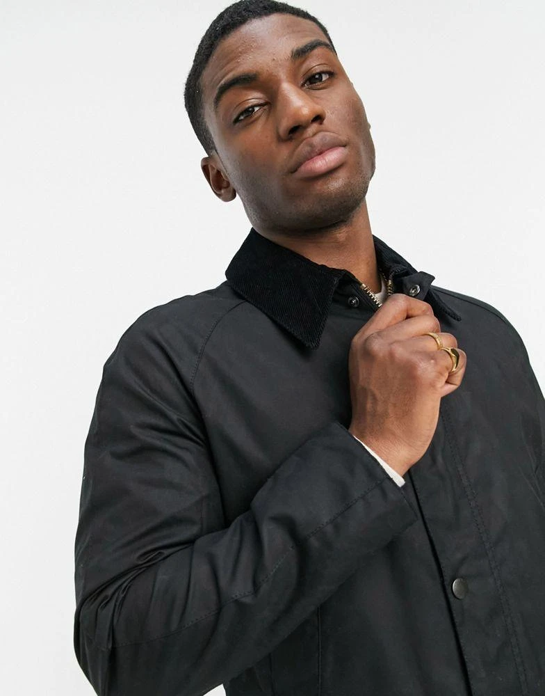 商品Barbour|Barbour Ashby wax jacket in black,价格¥2337,第3张图片详细描述