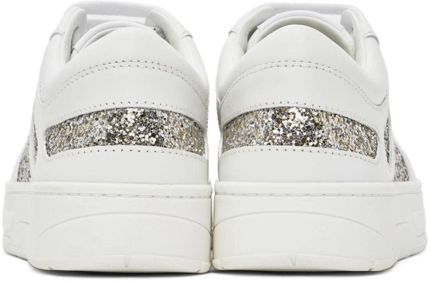 商品Jimmy Choo|White & Silver Calfskin Hawaii/F Sneakers,价格¥1422,第4张图片详细描述