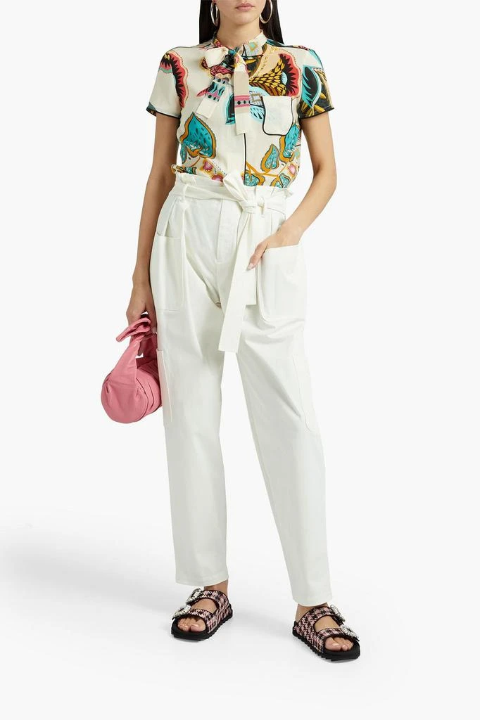 商品RED Valentino|Belted cotton-blend twill tapered pants,价格¥821,第4张图片详细描述