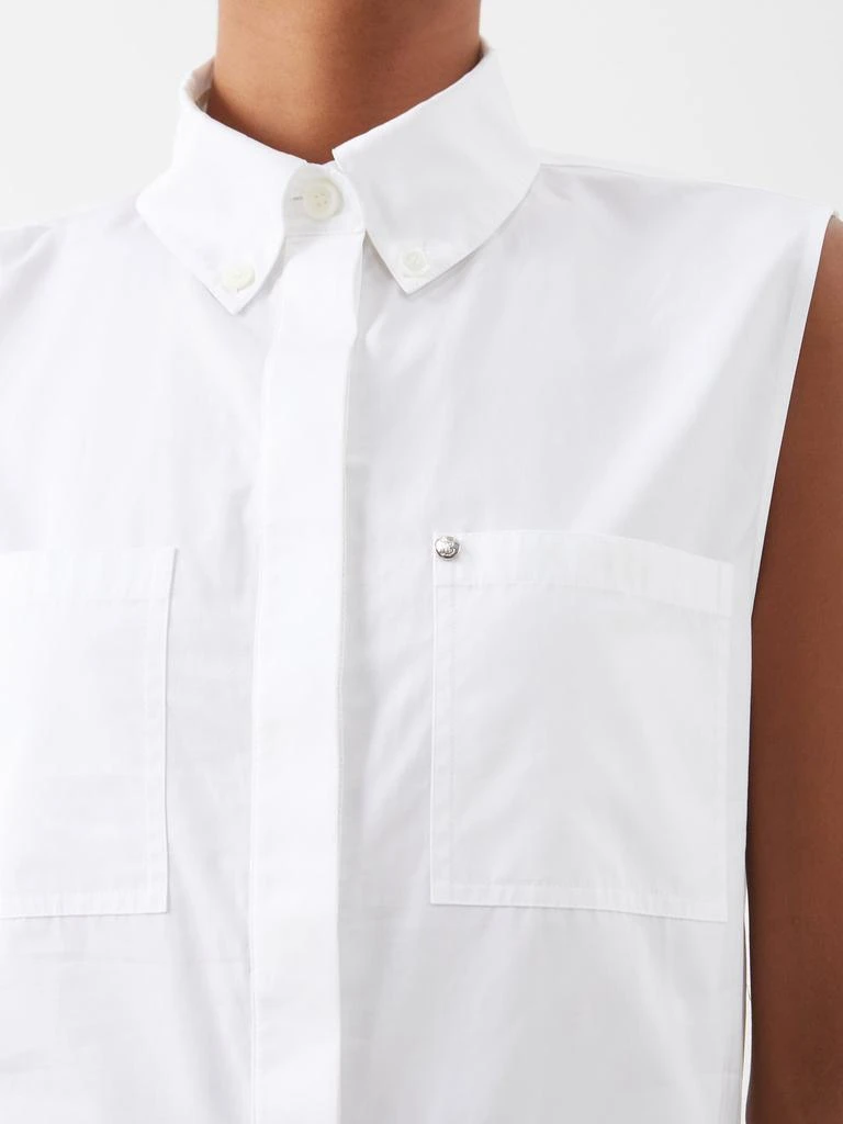 商品Burberry|Patch-pocket eyelet cotton-poplin sleeveless shirt,价格¥2879,第3张图片详细描述