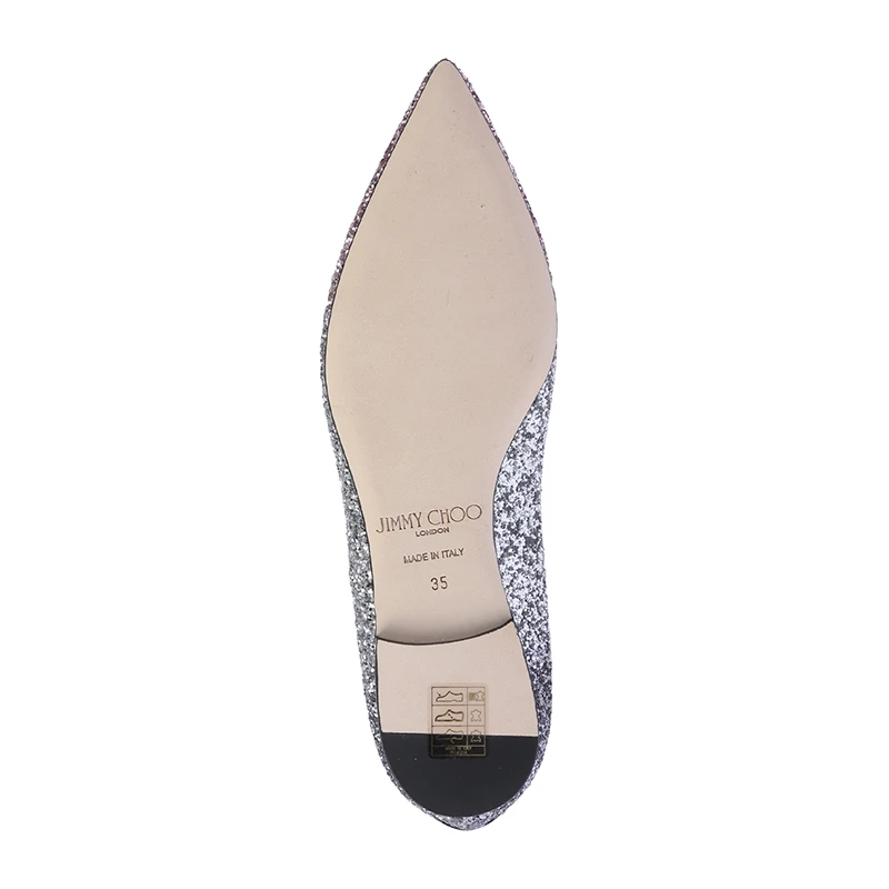 JIMMY CHOO 银色女士平底船鞋 GALA-VNB-BALLETPINK-SILVER-ANTHRACITE 商品
