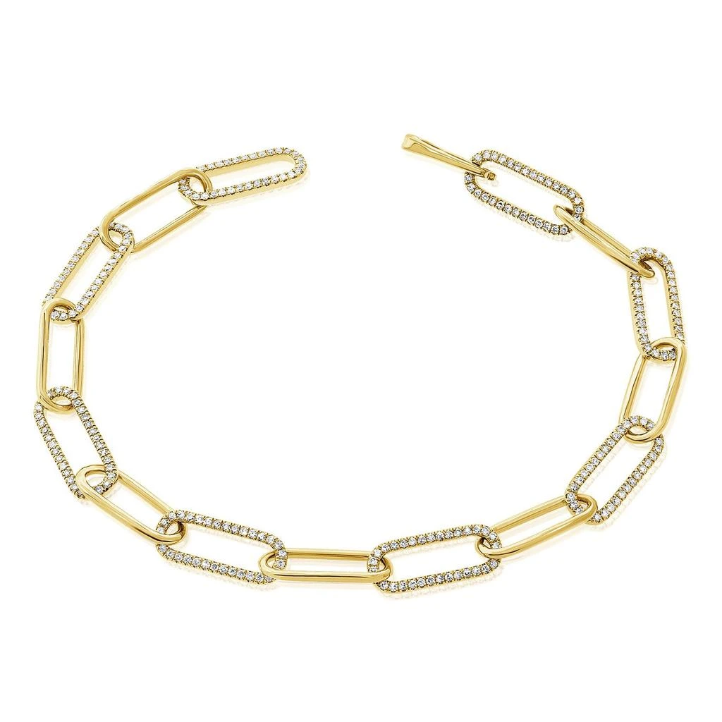 商品Sabrina Designs|14k Gold & Diamond Paperclip Link Bracelet,价格¥21977,第2张图片详细描述