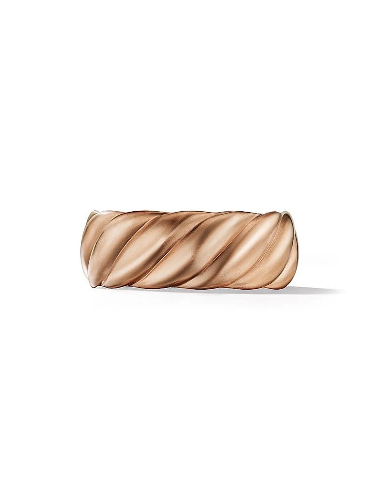 商品David Yurman|Sculpted Cable Contour Band Ring in 18K Rose Gold, 9MM,价格¥28108,第4张图片详细描述