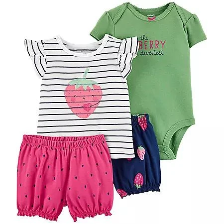 商品Carter's|Carter's Girls' 4 Piece Diaper Cover Set,价格¥64,第1张图片