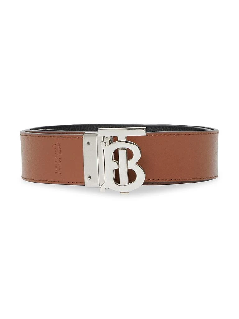 商品Burberry|Logo Plaque Buckle Leather Belt,价格¥4500,第3张图片详细描述