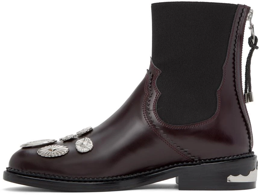 商品Toga Pulla|Burgundy Embellished Boots,价格¥1504,第3张图片详细描述