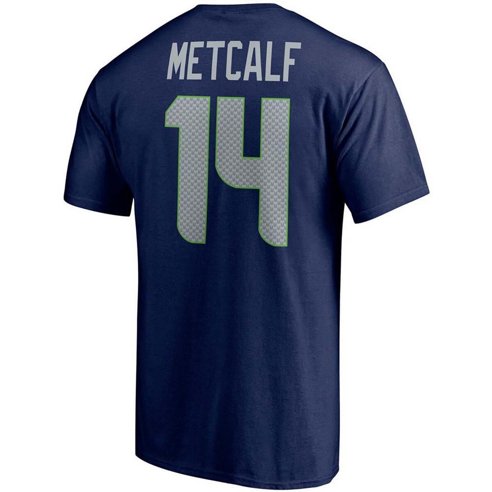 商品Fanatics|Men's DK Metcalf College Navy Seattle Seahawks Player Icon Name and Number T-shirt,价格¥239,第5张图片详细描述