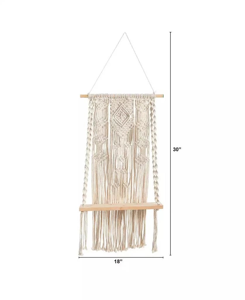 商品NEARLY NATURAL|Hand Crafted Woven Wall Hanging with Shelf, 2.5' x 1.5',价格¥306,第2张图片详细描述