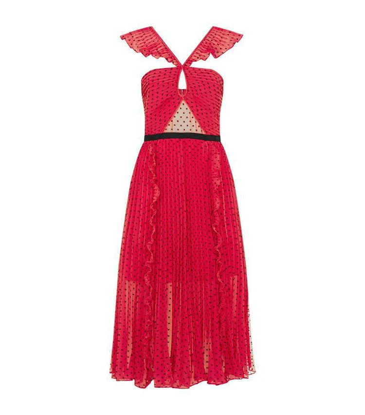 商品Self Portrait|Plumetis Polka Dot Midi Dress,价格¥1321,第1张图片