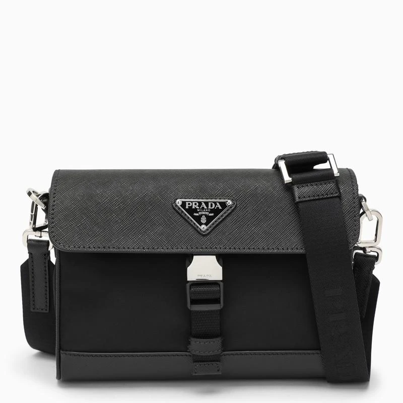 商品Prada|Black Re-Nylon and Saffiano shoulder bag,价格¥10844,第1张图片