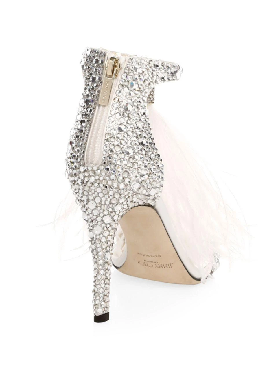 商品Jimmy Choo|Jimmy Choo - Viola Feather-Tassel Crystal-Embellished Satin Sandals,价格¥5706,第2张图片详细描述