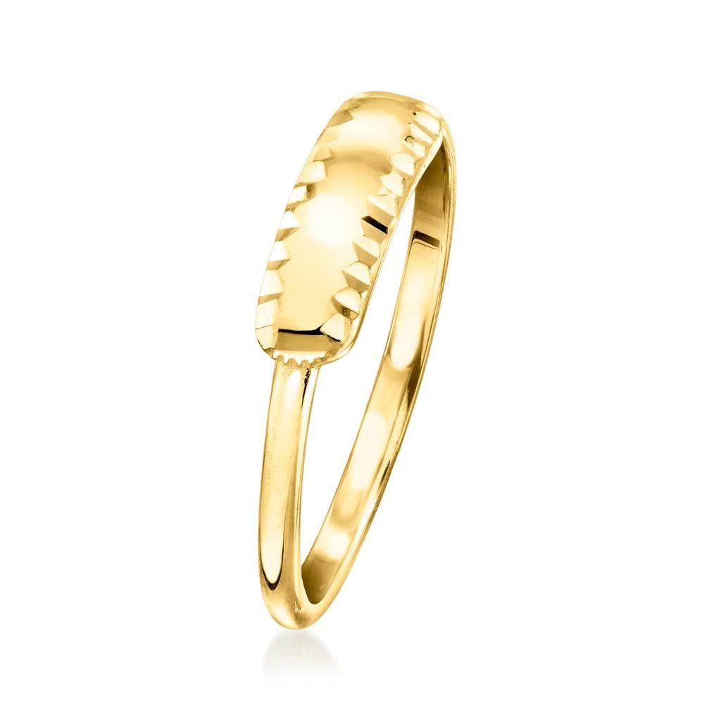 商品Canaria Fine Jewelry|Canaria Italian 10kt Yellow Gold Diamond-Cut Bar Ring,价格¥1037,第3张图片详细描述