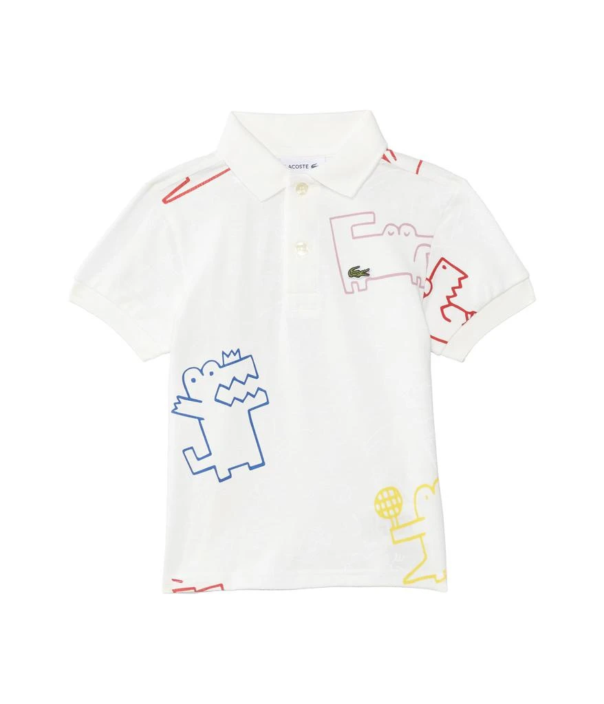 商品Lacoste|Short Sleeve Aop Tennis Play Croc Polo Shirt (Little Kid/Toddler/Big Kid),价格¥531,第1张图片