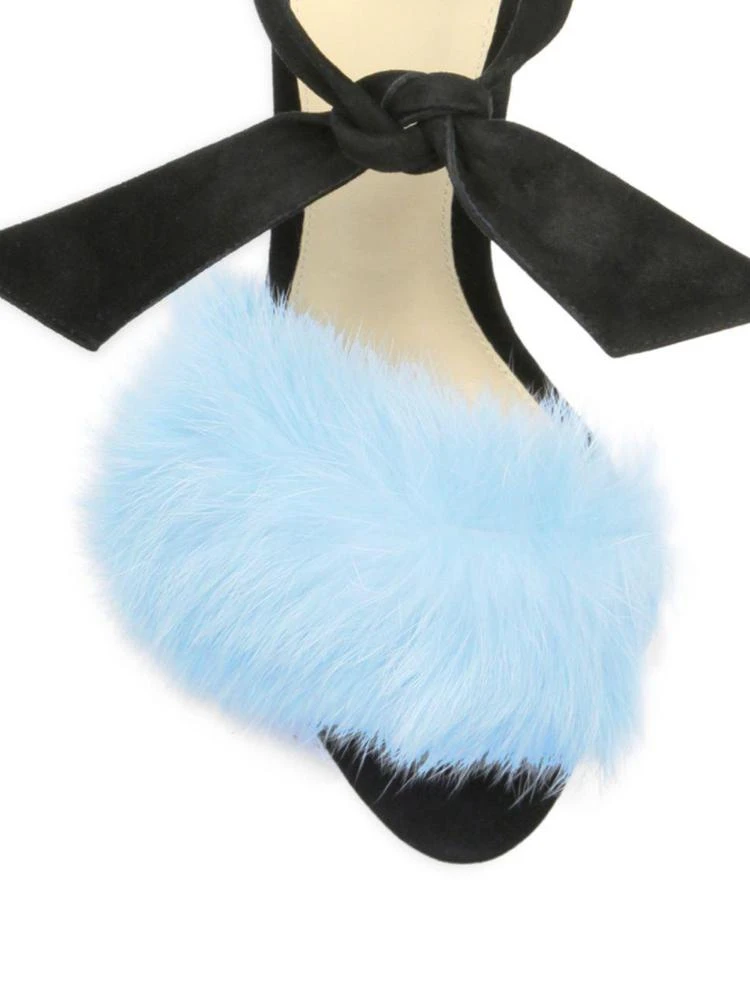 商品Alexandre Birman|Clarita 100 Rabbit Fur & Suede Ankle-Strap Sandals,价格¥2085,第3张图片详细描述