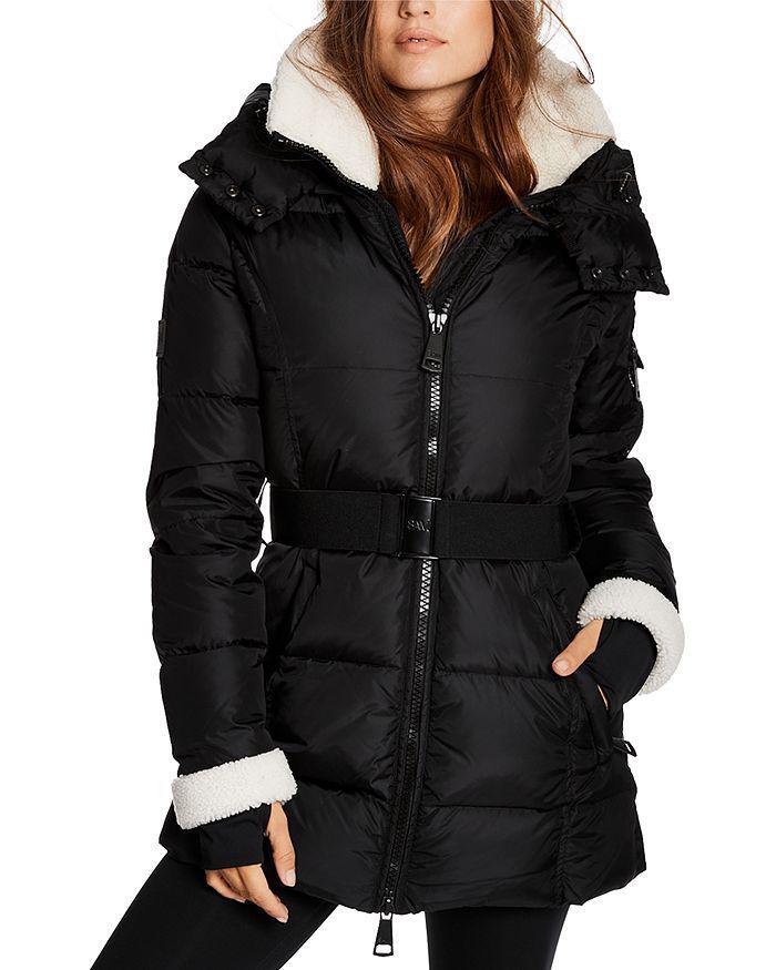商品SAM.|Courtney Shearling Trim Hooded Puffer Coat,价格¥6513,第3张图片详细描述