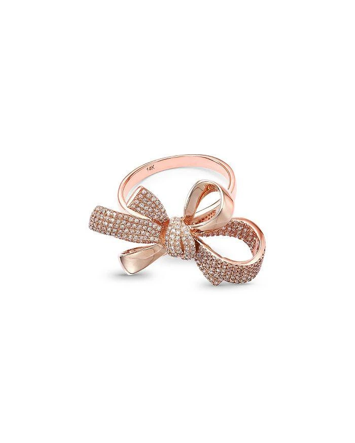 商品Bloomingdale's|Diamond Bow Ring in 14K Rose Gold, 0.65 tcw,价格¥50159,第3张图片详细描述