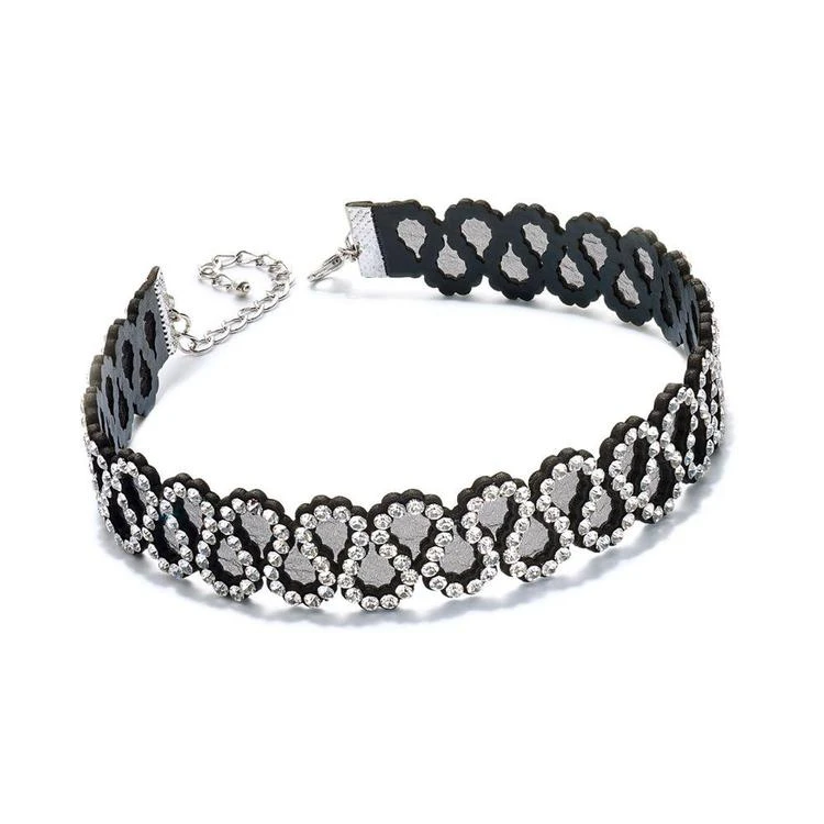 商品INC International|Silver-Tone Crystal Studded Ribbon Choker Necklace, Created for Macy's,价格¥57,第1张图片