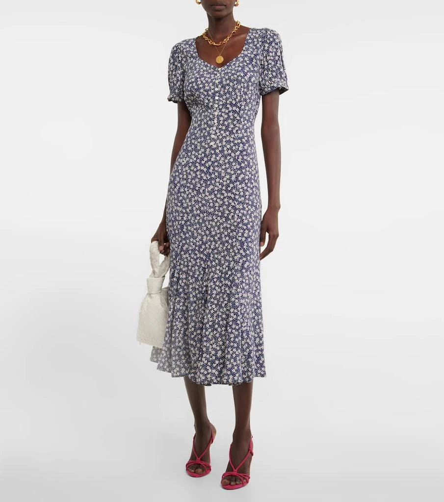 商品Ralph Lauren|Floral puff-sleeve crêpe midi dress,价格¥1855,第2张图片详细描述