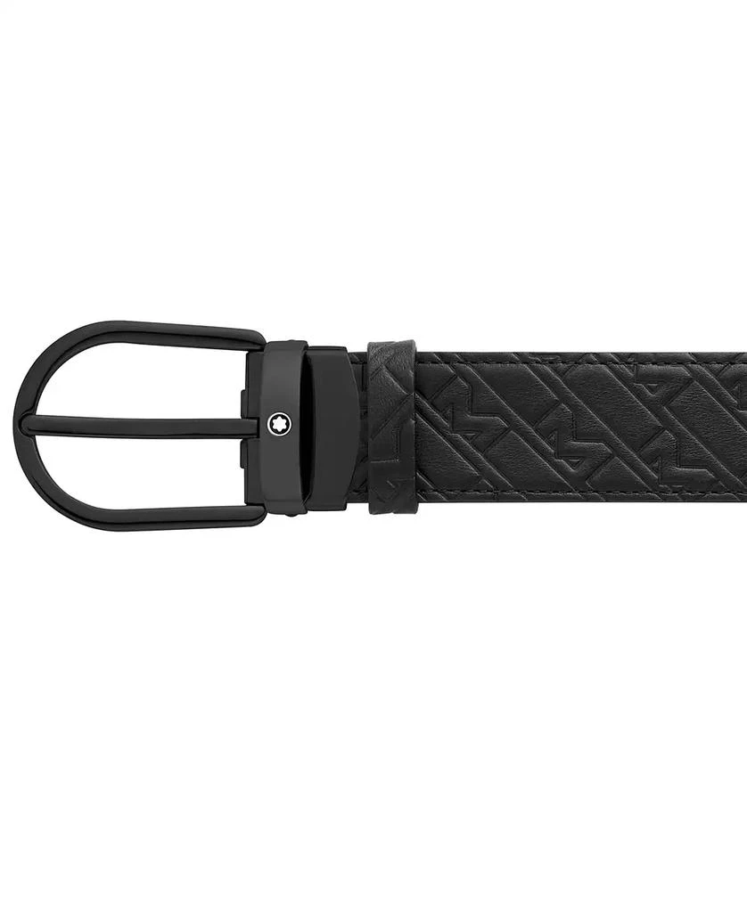 商品MontBlanc|Men's Horseshoe Buckle Leather Belt,价格¥3510,第2张图片详细描述