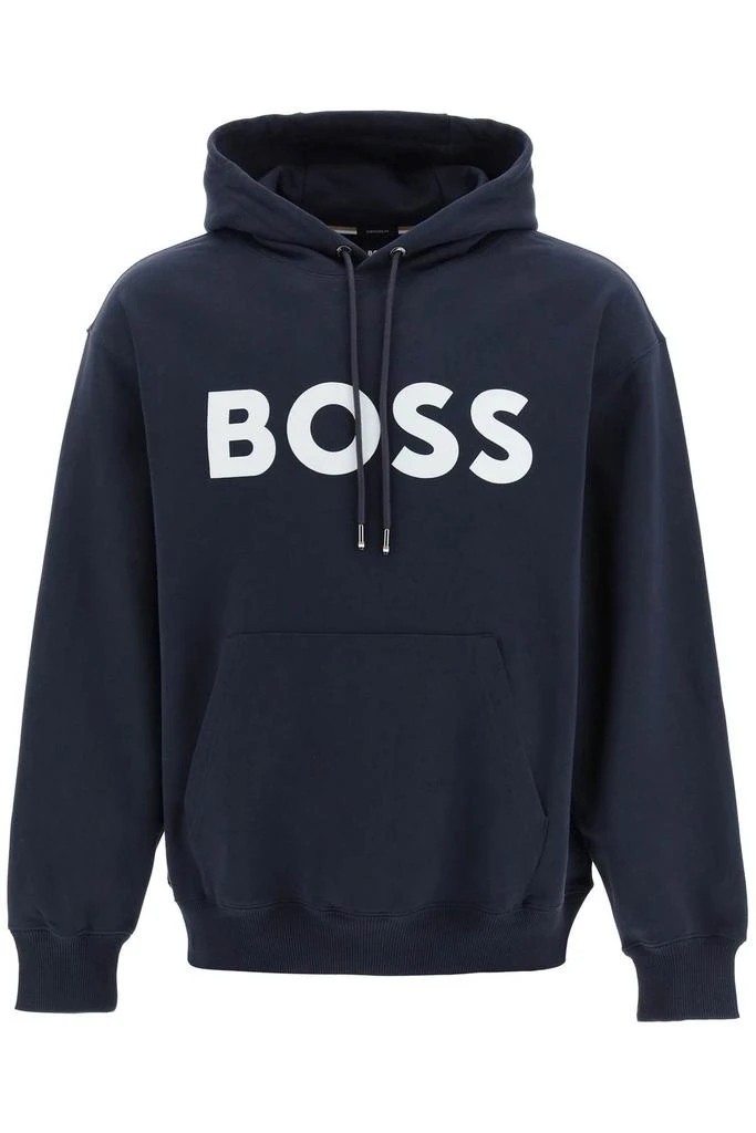 商品Hugo Boss|Boss Hugo Boss Logo Printed Drawstring Hoodie,价格¥665,第1张图片