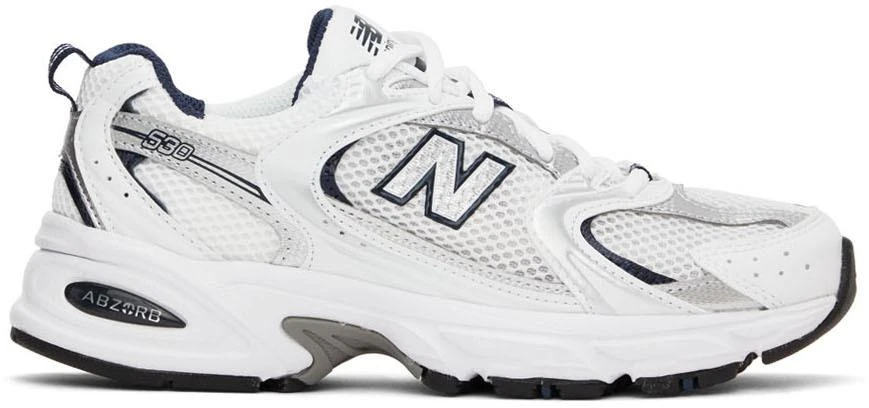 商品New Balance|White & Navy 530 Sneakers,价格¥857,第1张图片