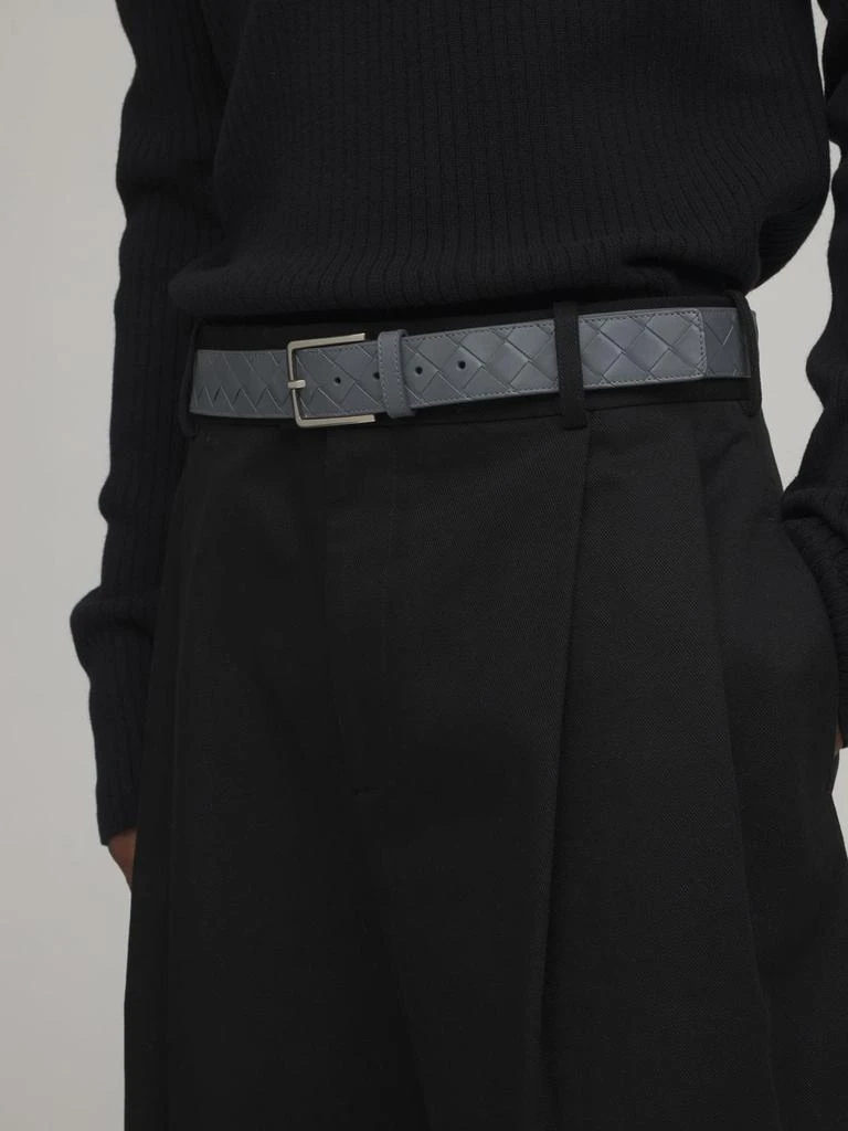 商品Bottega Veneta|3.5cm New Intreccio Buckle Leather Belt,价格¥5437,第1张图片