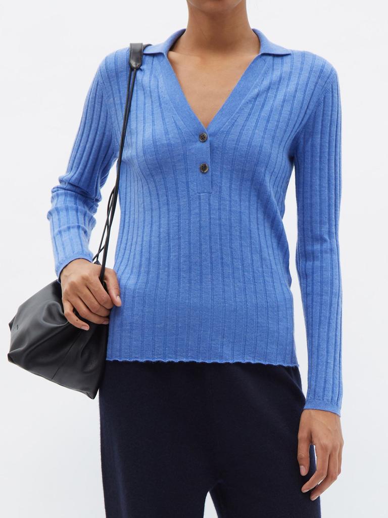 Faya rib-knitted cashmere polo sweater商品第6张图片规格展示