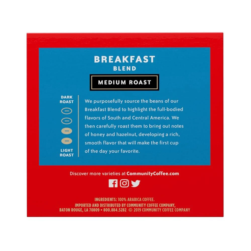 商品Community Coffee|Breakfast Blend Medium Roast Single Serve Pods, Keurig K-Cup Brewer Compatible, 144 Ct,价格¥1000,第4张图片详细描述