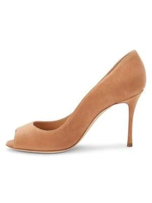 商品Sergio Rossi|Suede Peep Toe Pumps,价格¥1227,第4张图片详细描述