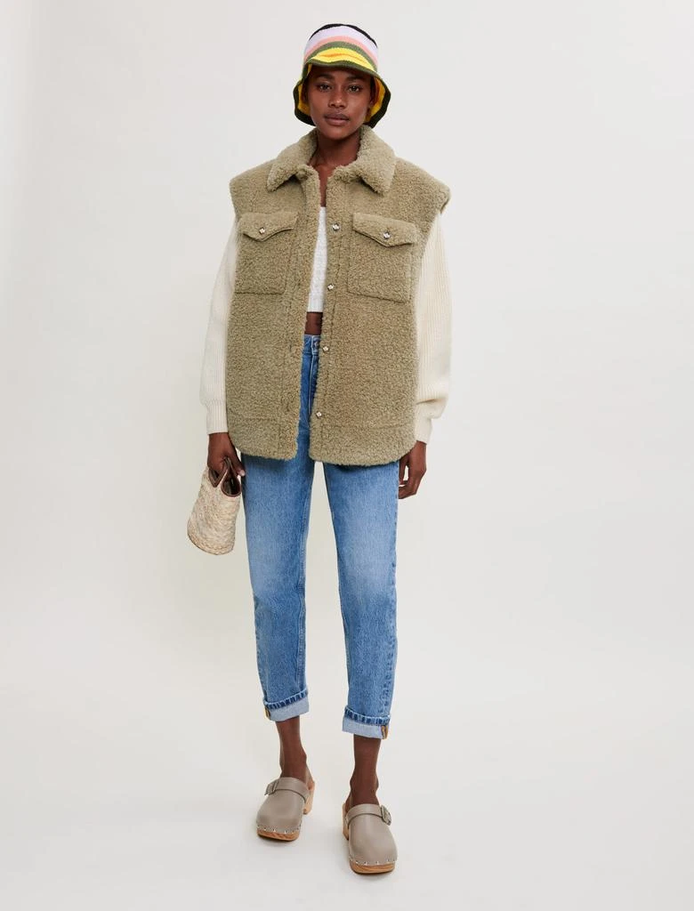 商品Maje|Faux fur and knit jacket,价格¥1870,第1张图片