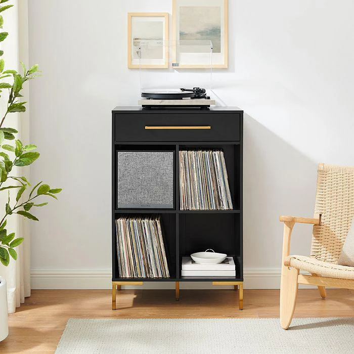 商品Sparrow & Wren|Juno Record Storage Cube Bookcase with Speaker,价格¥2839,第1张图片