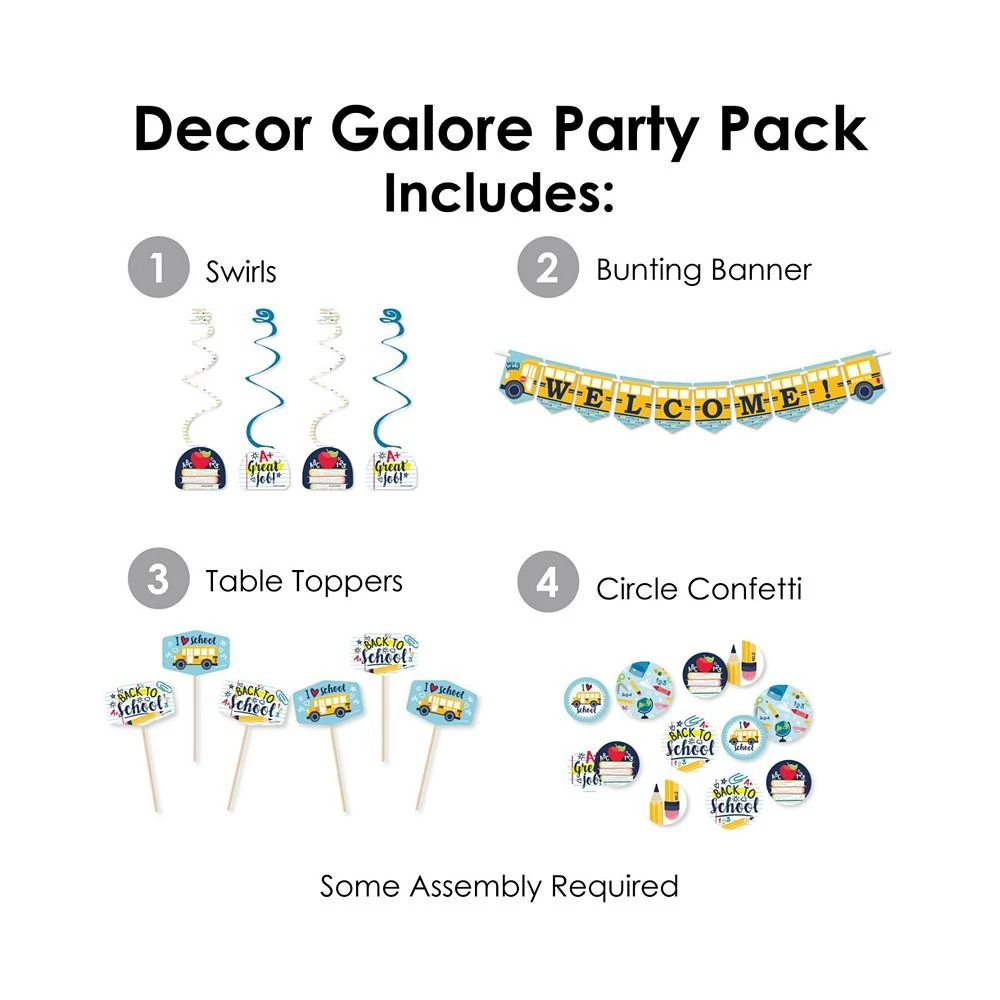 商品Big Dot of Happiness|Back to School - First Day of School Classroom Decorations Supplies Decoration Kit - Decor Galore Party Pack - 51 Pieces,价格¥246,第2张图片详细描述