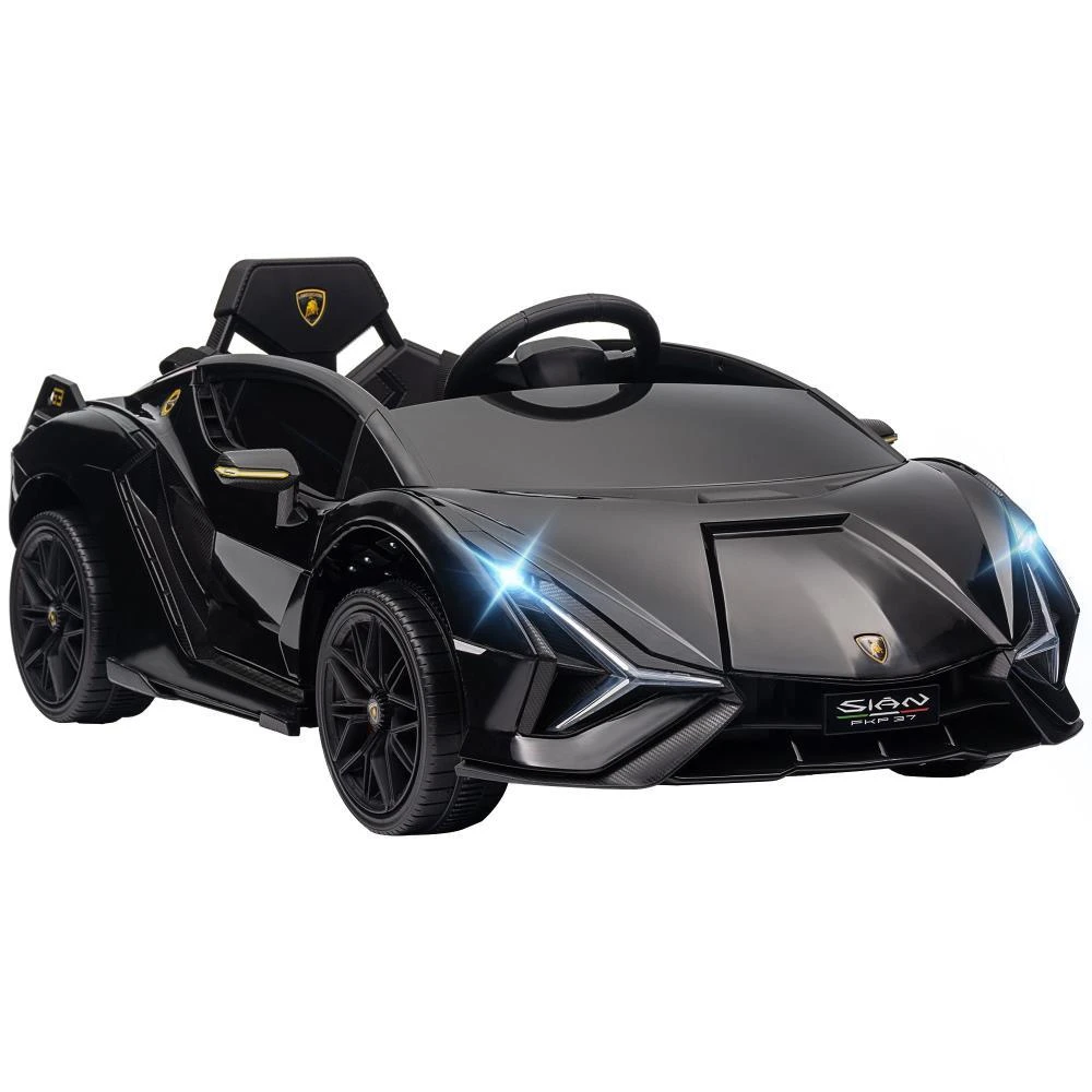 商品BreeBe|Aosom 12V Ride on Car, Lamborghini SIAN Licensed Battery Powered Electric Car for Kids with Remote Control, Horn, Music, & Headlights, Black,价格¥2773,第1张图片
