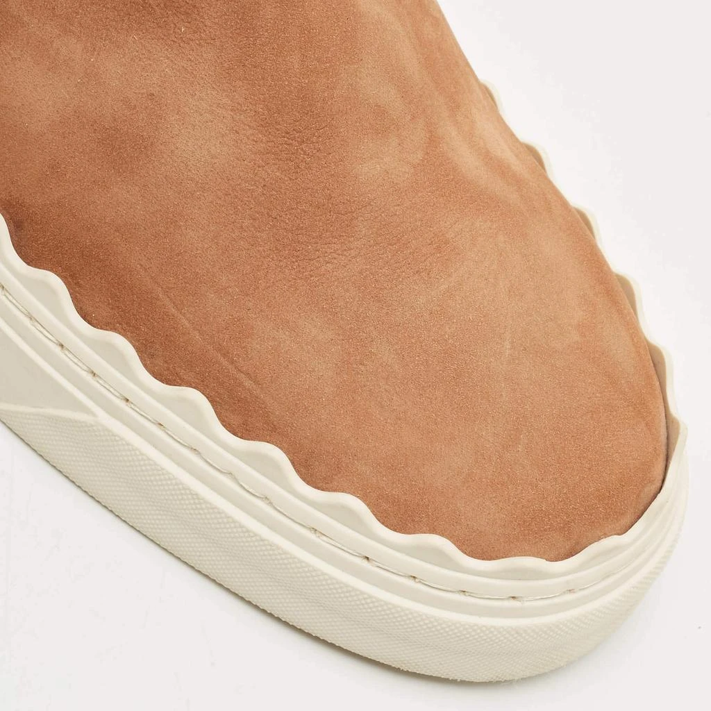 Chloe Brown Nubuck Leather Ivy Scallop Slip On Sneakers Size 40 商品
