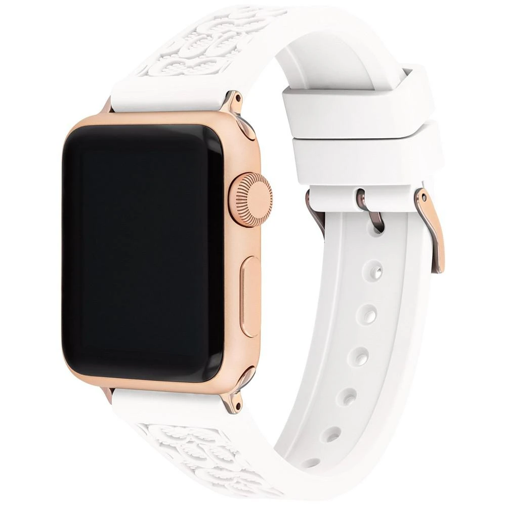 商品Coach|White Rubber 38/40/41mm Apple Watch® Band,价格¥640,第3张图片详细描述