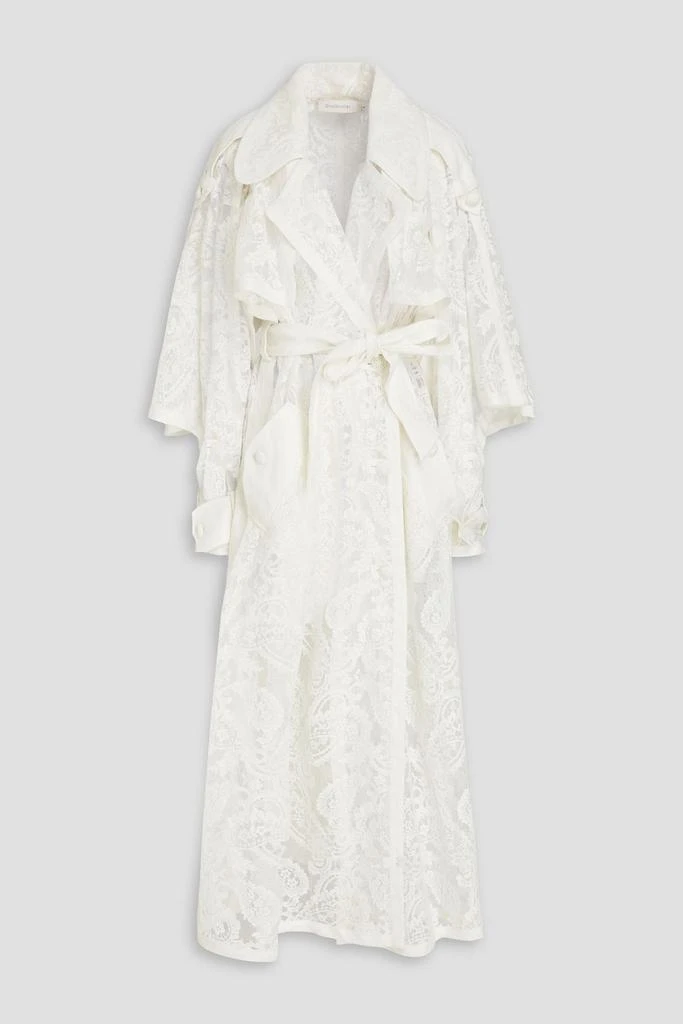 商品Zimmermann|Double-breasted cotton-blend corded lace trench coat,价格¥4204,第1张图片